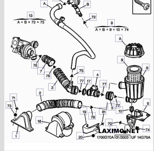 Патрубок повітряного фільтра Peugeot Boxer  2002 2.0 Дизель 