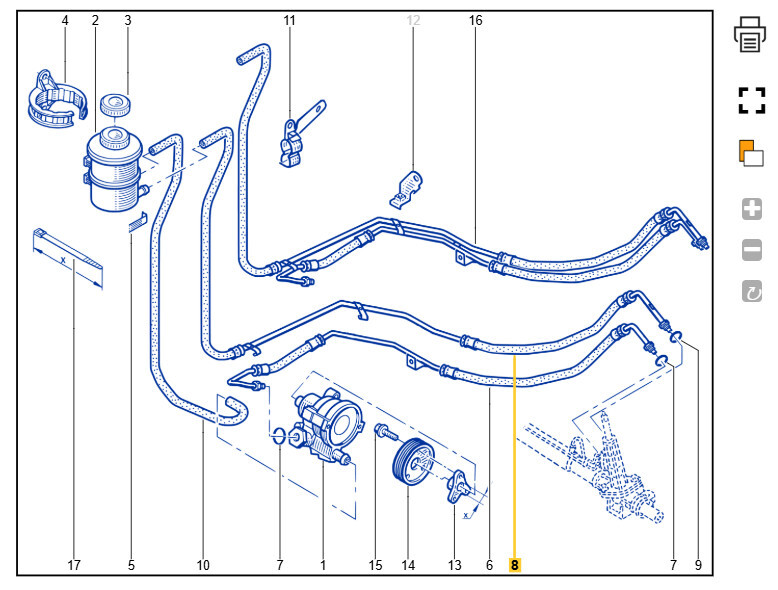 Трубка ГУР 8200041631   Opel Movano, Renault Master