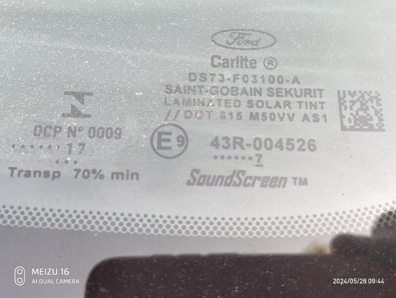 Стекло лобовое Ford Fusion 2017 г.