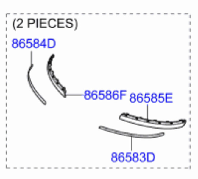 Молдинги бампера правый и левый Hyundai Sonata NF 5  2008 2.4 Бензин 