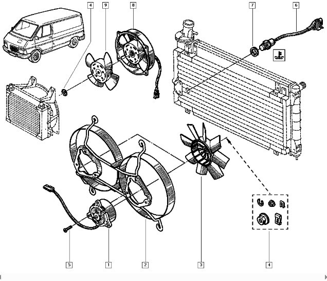 Мотор вентилятора радиатора Renault Trafic универсал 1992 г.  2.5 л дизель Одесса