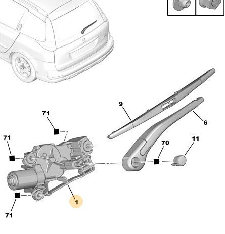 Мотор склоочисника Peugeot 206  2002 універсал 1.6 Бензин 