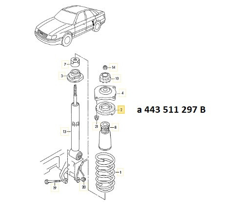 Резинка під задню пружину Audi A6 C4  1995 2.6 Бензин Ровно