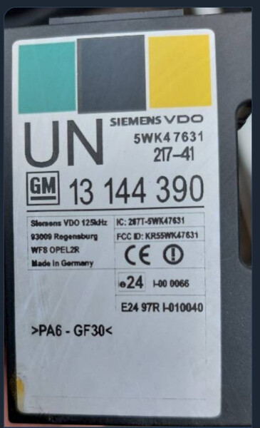 Иммобилайзер Opel Combo F25 2007 г.  1.3 л дизель Александрия