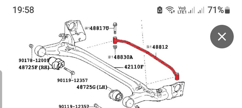 Стабилизатор задньої балки Toyota Corolla  2006 1.6 Бензин 