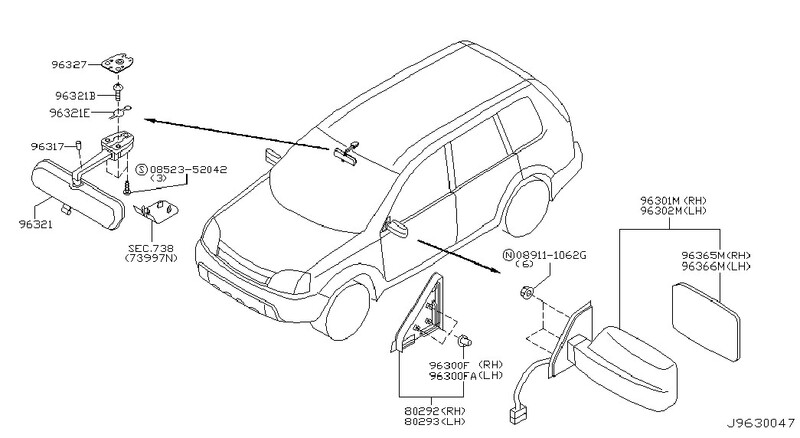 Зеркало левое K63028H970   Nissan X-Trail