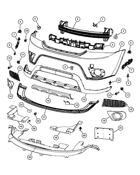 Адсорбер бампера переднего Dodge Journey  2012 2.4 Бензин 