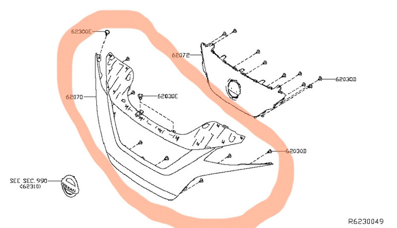 Решітка бампера Nissan Leaf  2018 хетчбек  Электро 