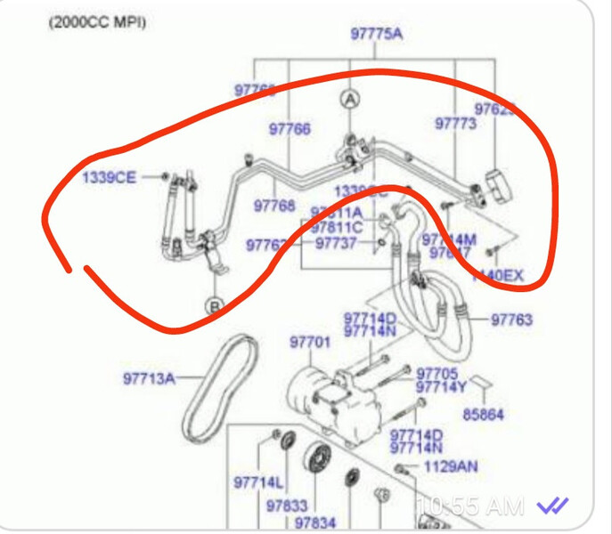 Трубку кондиционер Hyundai Tucson  2008 2.0 Бензин 