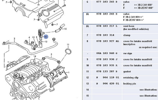 Клапан вентиляции картерных газов Audi A4 B6  2003 2.4 Бензин Днепр