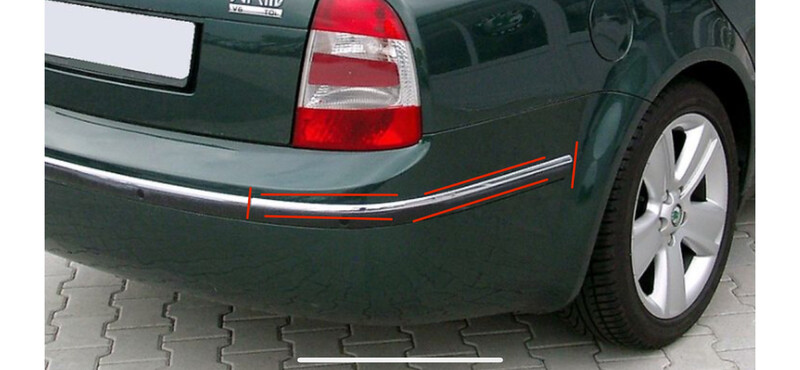 Хром молдинг заднего бампер правый Skoda Superb  2004 2.5 Дизель Кременчуг