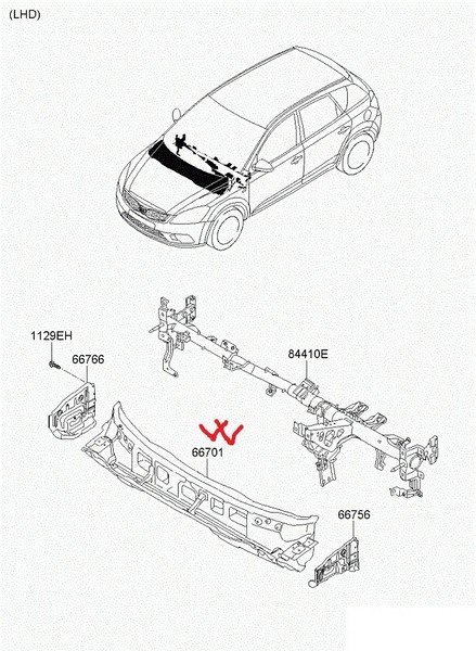 Панель моторного отсека Kia Cee`d  2010 1.4 Бензин Краматорск