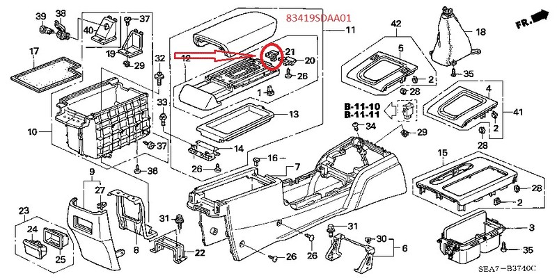 Пластик салону 83419-SDA-A01   Honda Accord