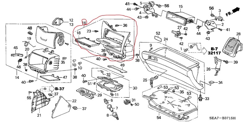 Ящик передней консоли honda Honda Accord  2003 2.0 Бензин Бровары