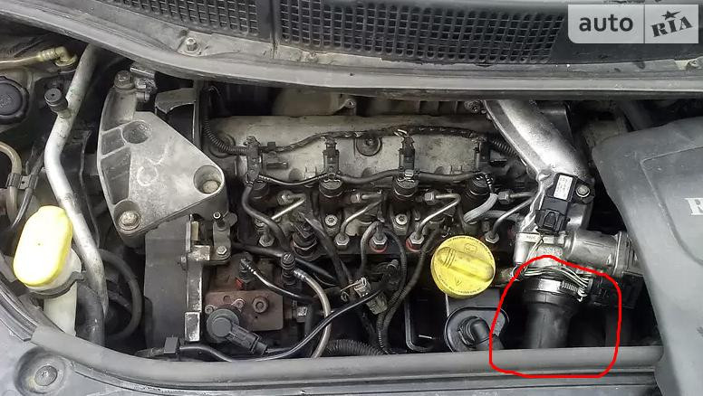 Патрубок интеркулера Renault Scenic 2 универсал 2007 г.  1.9 л дизель Смела