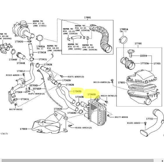 Радиатор интеркулера 1794033020   Toyota Corolla