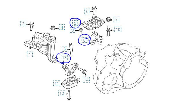 Подушки и кронштейны двс и кпп Ford Focus 3  2016 2.0 Бензин Вінниця