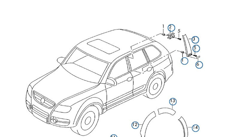 Накладка для стойки Volkswagen Touareg универсал 2005 г.  2.5 л дизель Васильков