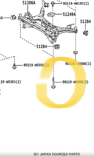 Болт подрамника Toyota C-HR 2019 г.