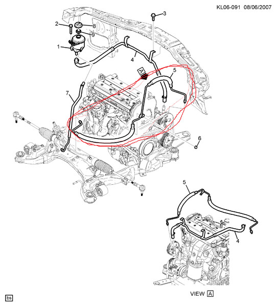 Трубка ГУР 96626536   Chevrolet Caprice, Chevrolet Captiva