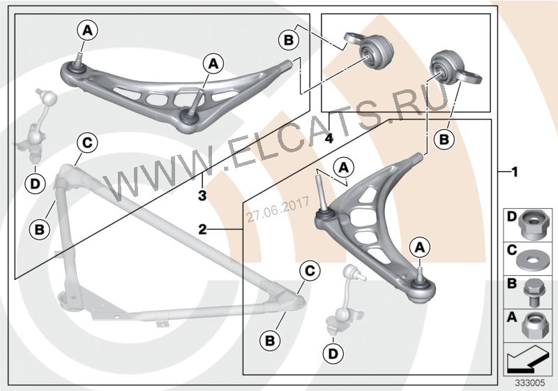Важіль передній нижній 31 12 2 343 358   BMW 3 Series
