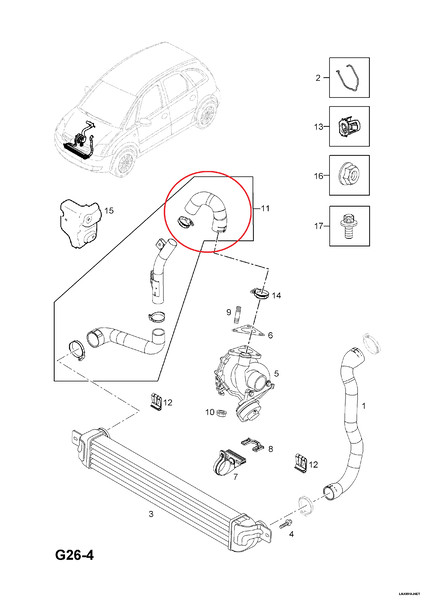 Патрубок турбіни Opel Meriva Z17DTH 2005 1.7 Дизель 