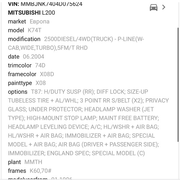 Двигатель Mitsubishi L 200  2004 2.5 Дизель Кривой Рог