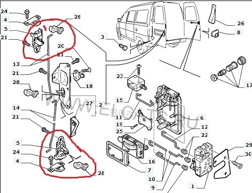 Замок двери задней левой Fiat Scudo  1995 1.9 Дизель Запорожье