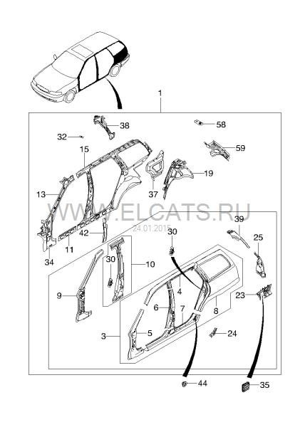 Панель порога защитная правая Daewoo Nubira  1998 1.6 Бензин 