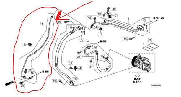 Трубка кондиционера Honda Accord 9  2015 Киев