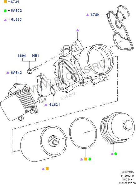 Масляный радиатор в сборе с корпусом фильтра Ford Fusion  2008 хэтчбек 1.4 Дизель Винница
