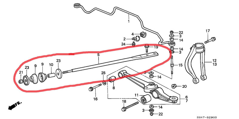 Реактивная тяга передняя Honda Civic 4  1988 хэтчбек 1.3 Бензин Херсон