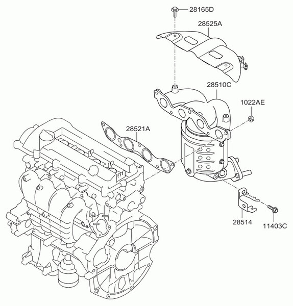 Випускний колектор Kia Rio 3  2013 хетчбек 1.2 Бензин 