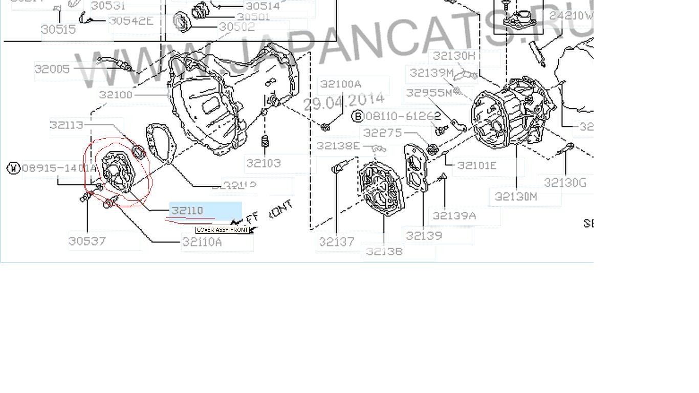 Крышка в сборе, передняя Nissan Terrano  1992 2.7 Дизель 