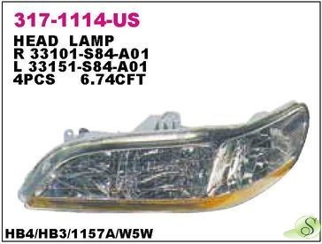Фара передняя правая 317-1114R-US   Honda Accord USA