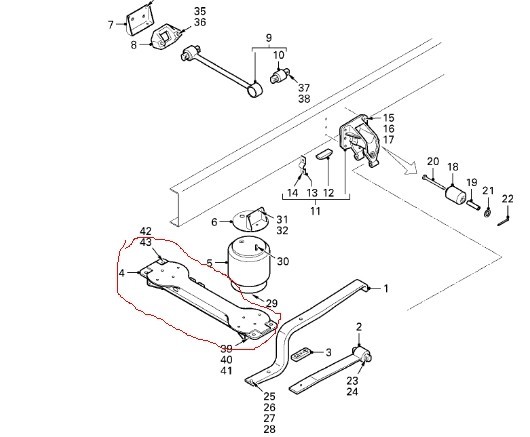 Нижняя балка пневмоподушек 1408535 DAF 45  1995  Дизель Харьков