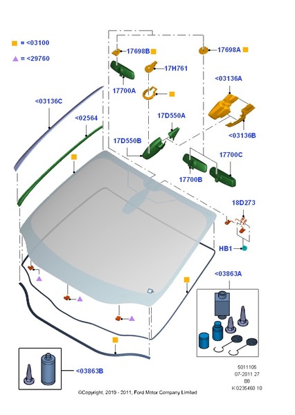 Уплотнители лобового стекла Ford Focus Sport + 2013 1.6 Бензин Северодонецьк