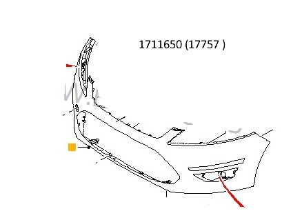 Бампер передній 1711650 17757   Ford Mondeo
