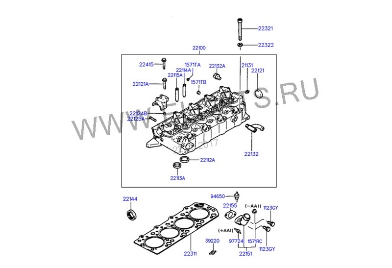 Головка блока двигателя в сборе Hyundai H200  1998 2.5 Дизель Полтава