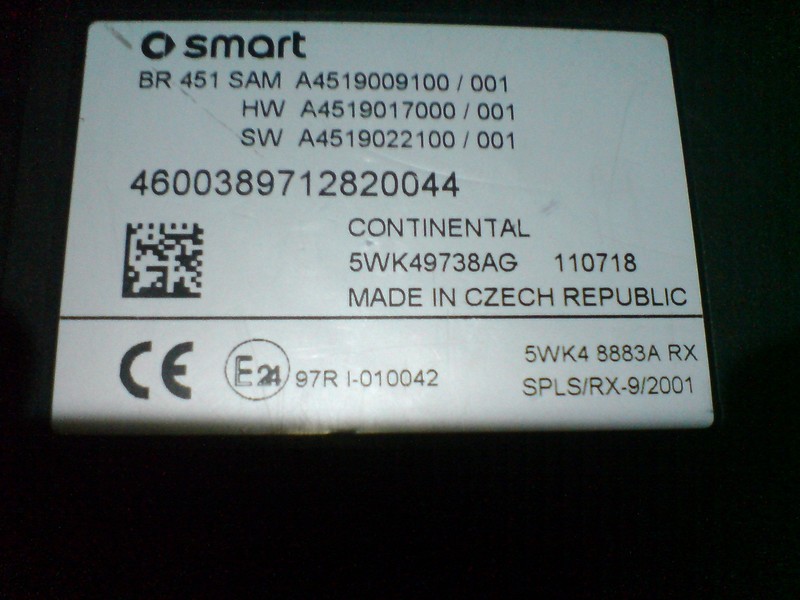 Блок SAM Smart ForTwo  2012 купе 0.8 Бензин Одесса