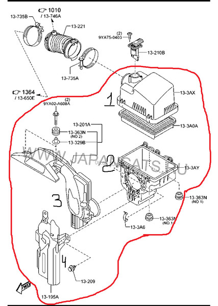 Корпус воздушного фильтра в сборе Mazda CX-5  2015 2.5 Бензин Лубны