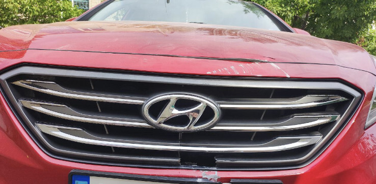 Решетка радиатора верхняя 86350C2300   Hyundai Sonata